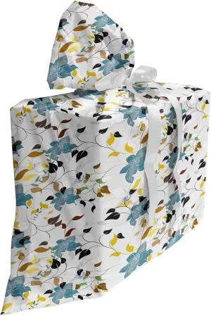 Ambesonne Leaf Fabric Gift Bag, Seasonal Flowers with Colorful Leaves Poison Ivy Plant in Contemporary Design Print, Present Sack for Parties Birthdays with 3 Ribbons, 27, Multicolor