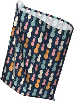 Ambesonne Pineapple Fabric Gift Bag, Tropic Fruits Simplistic Style Summer Time Delicious Juicy Tasty, Present Sack for Parties Birthdays with 3 Ribbons, 27, Multicolor