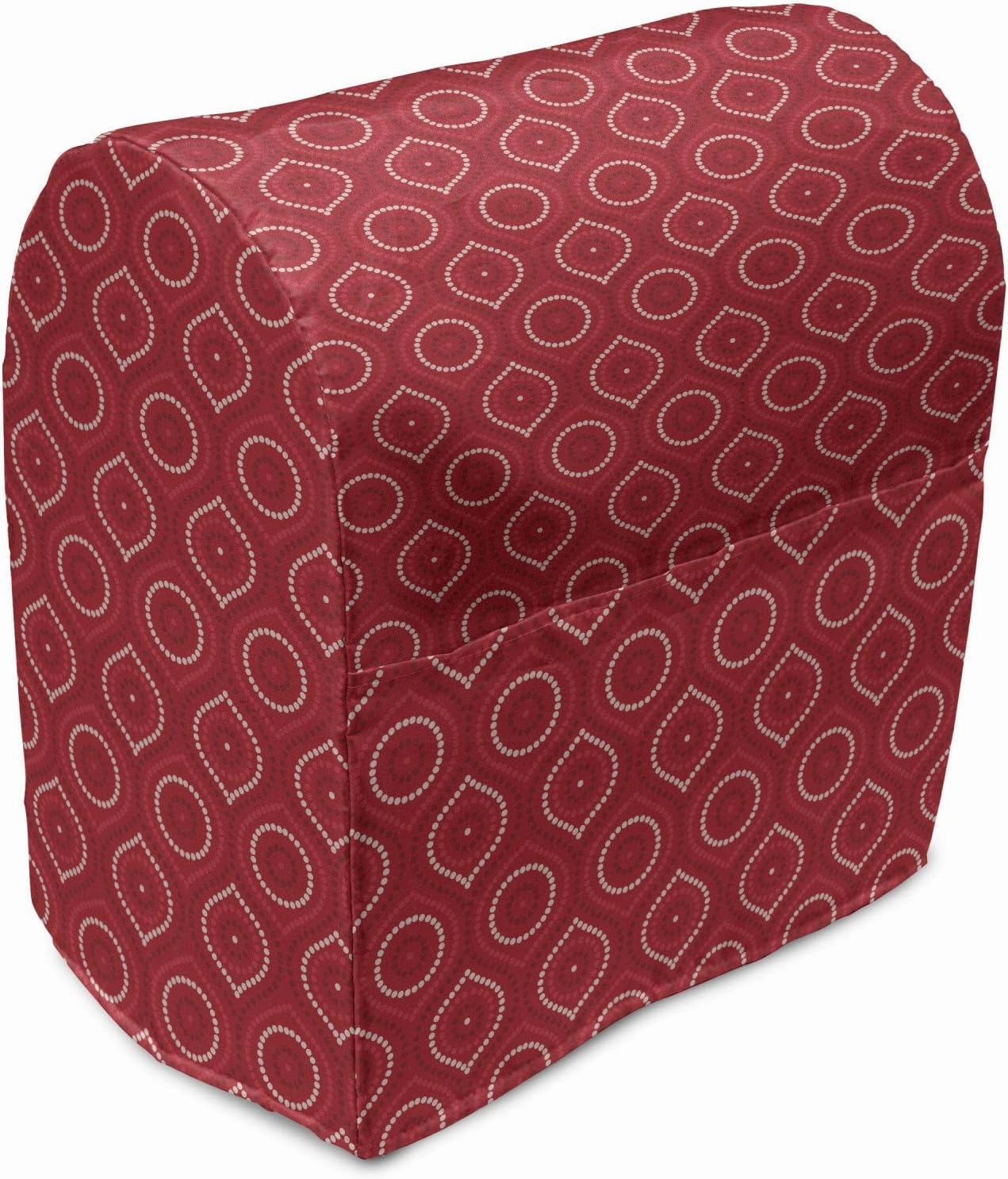 Ambesonne Australia Stand Mixer Cover, Tribal Theme Aboriginal Patterns from Circles Ethnic Art Repetition, Kitchen Appliance Organizer Bag Cover with a Pocket, 6-8 Quarts, Vermilion and Dark Pink