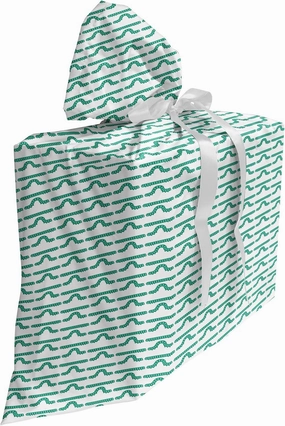 Ambesonne Caterpillar Gift Bag, Pattern of Larva Type Bugs Repeating Spring Season Animals Wildlife, Fabric Party Favor Pouch with 3 Ribbons, 27, Sea Green and White