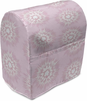 Ambesonne Pastel Stand Mixer Cover, Soft Toned Abstract Shapes Antique Rose Motif Repetition Tender Hippie Feels, Kitchen Appliance Organizer Bag Cover with a Pocket, 6-8 Quarts, Pale Pink White