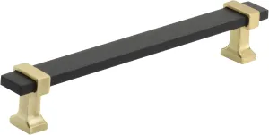 Amerock | Cabinet Pull | Brushed Matte Black/Brushed Gold | 6-5/16 inch (160 mm) Center to Center | Overton | 1 Pack | Drawer Pull | Drawer Handle | Cabinet Hardware