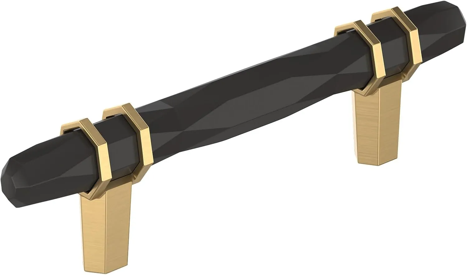 Amerock London 3-3/4 inch (96mm) Center-to-Center Black Bronze/Champagne Bronze Cabinet Pull, BP36648BBRCZ