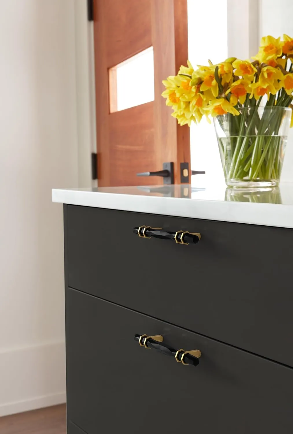 Amerock London 3-3/4 inch (96mm) Center-to-Center Black Bronze/Champagne Bronze Cabinet Pull, BP36648BBRCZ