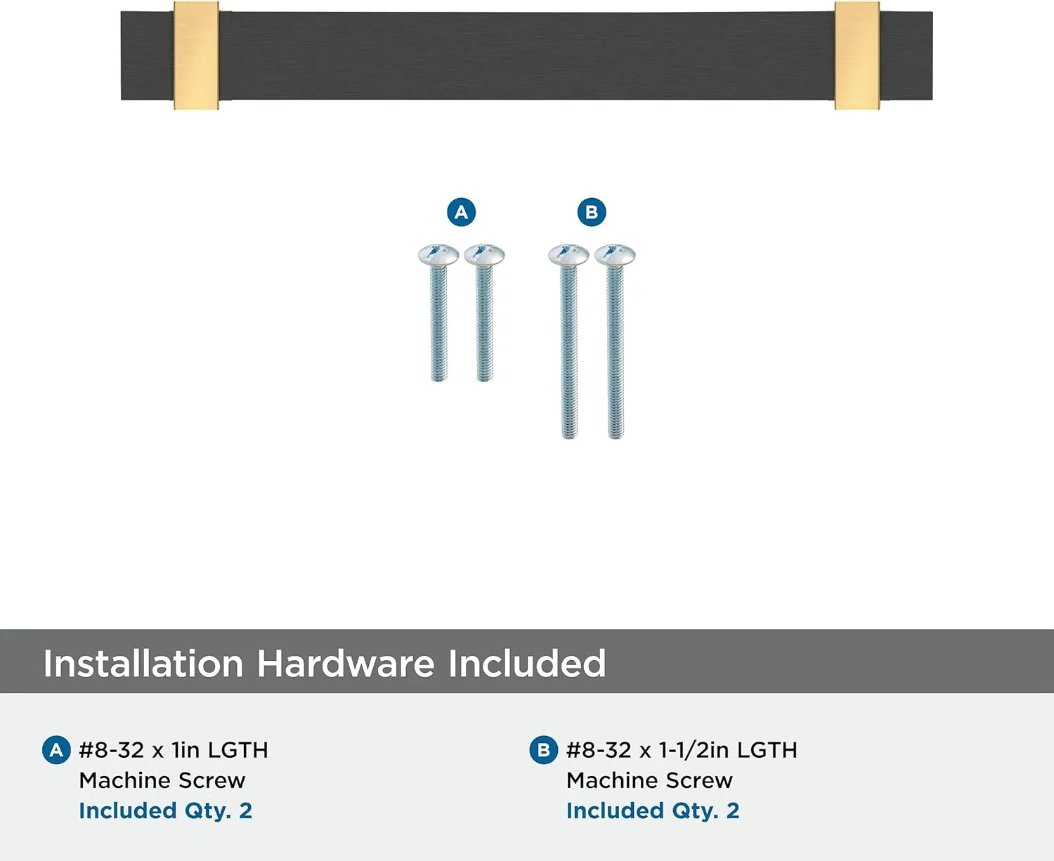 Amerock Overton 5-1/16 inch (128mm) Center-to-Center Brushed Matte Black/Champagne Bronze Cabinet Pull, BP36682BMBCZ