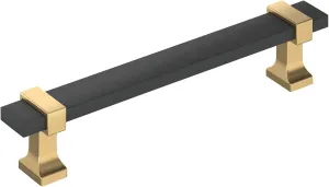 Amerock Overton 5-1/16 inch (128mm) Center-to-Center Brushed Matte Black/Champagne Bronze Cabinet Pull, BP36682BMBCZ