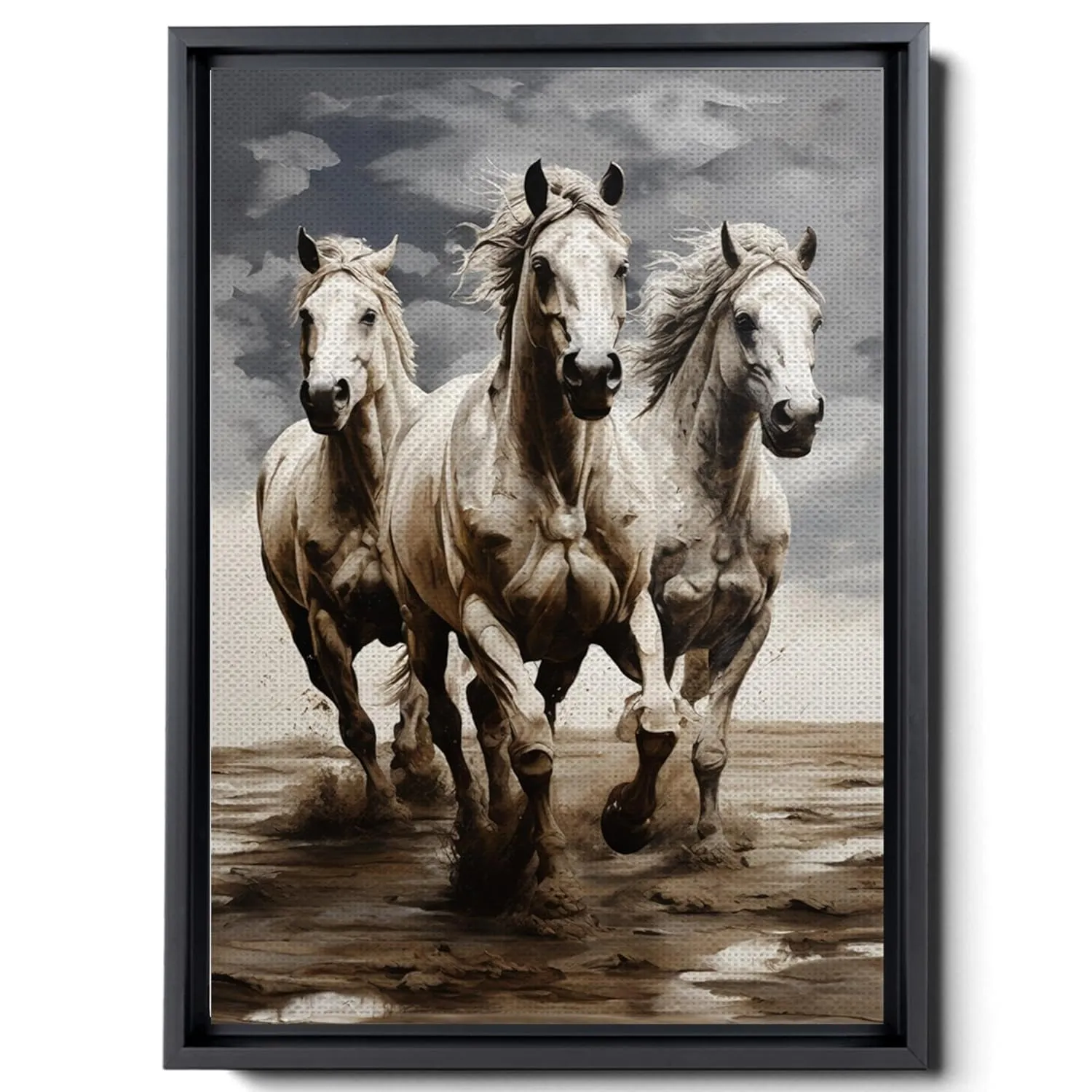 Animal Pictures Wall Art, Desert Running Horses Painting Picture Print on Canvas, Modern Wall Decor, Wildlife Wall Art, Animal Wall Decor, Horses Art Print, Artwork, Wall