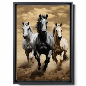 Animal Pictures Wall Art, Desert Running Horses Painting Picture Print on Canvas, Modern Wall Decor, Wildlife Wall Art, Animal Wall Decor, Horses Art Print, Frame Wall Art, Arts