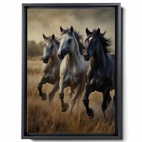 Animal Pictures Wall Art, Desert Running Horses Painting Picture Print on Canvas, Modern Wall Decor, Wildlife Wall Art, Animal Wall Decor, Horses Art Print, Frame Wall Art, Decor