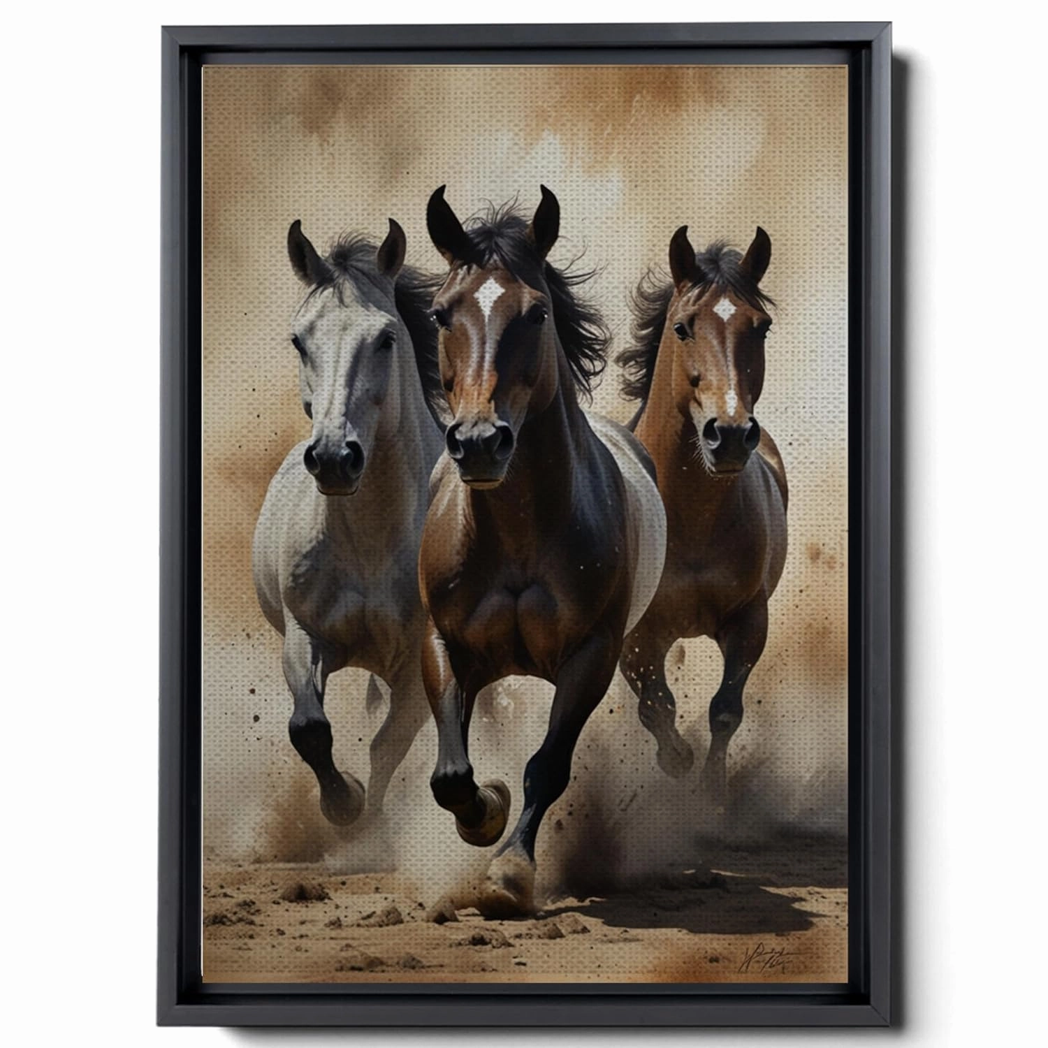 Animal Pictures Wall Art, Desert Running Horses Painting Picture Print on Canvas, Modern Wall Decor, Wildlife Wall Art, Animal Wall Decor, Horses Art Print, Wall Hang, Print