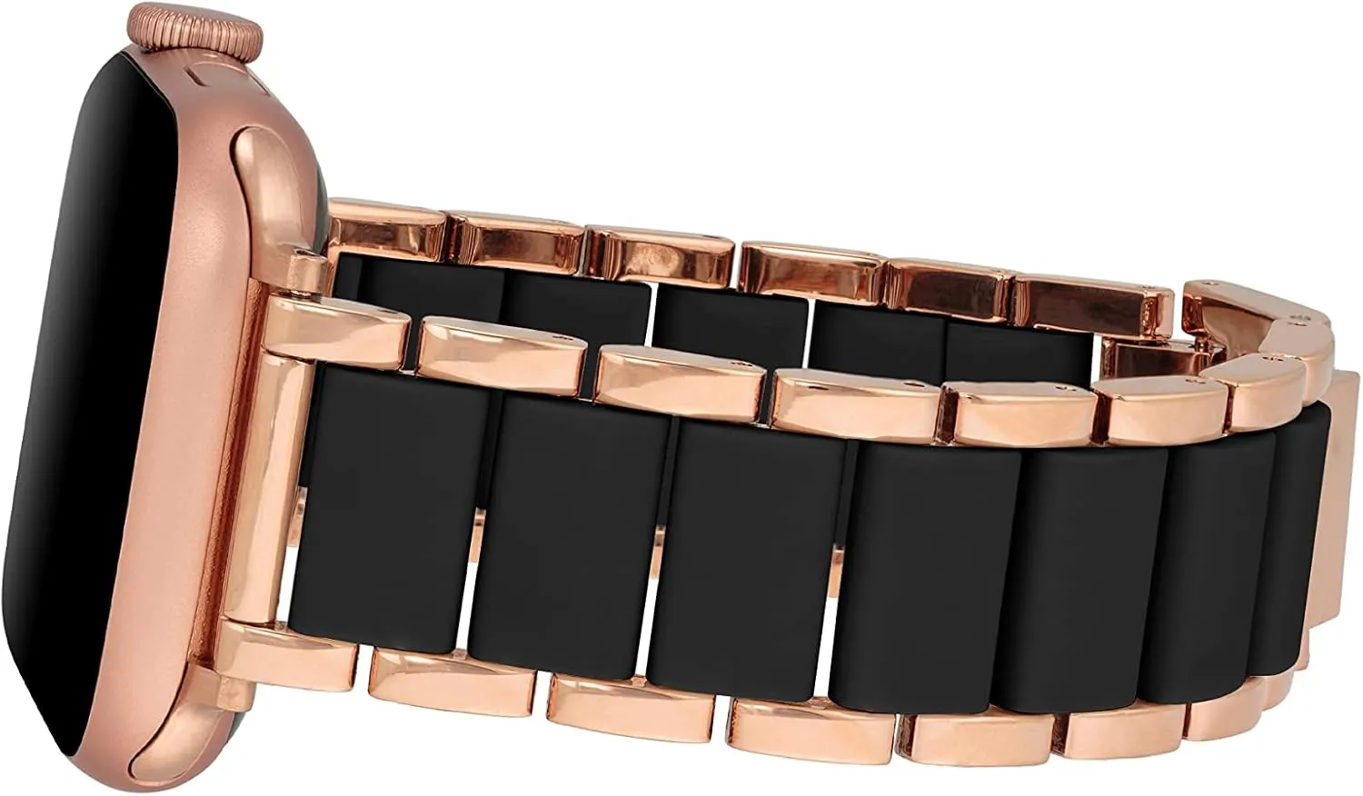 Anne Klein Rubberized Fashion Bracelet for Apple Watch, Secure, Adjustable, Apple Watch Replacement Band, Fits Most Wrists