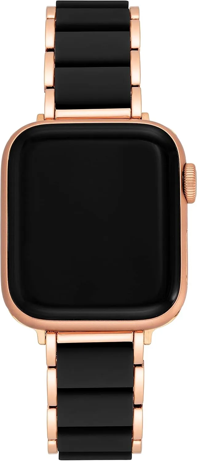 Anne Klein Rubberized Fashion Bracelet for Apple Watch, Secure, Adjustable, Apple Watch Replacement Band, Fits Most Wrists