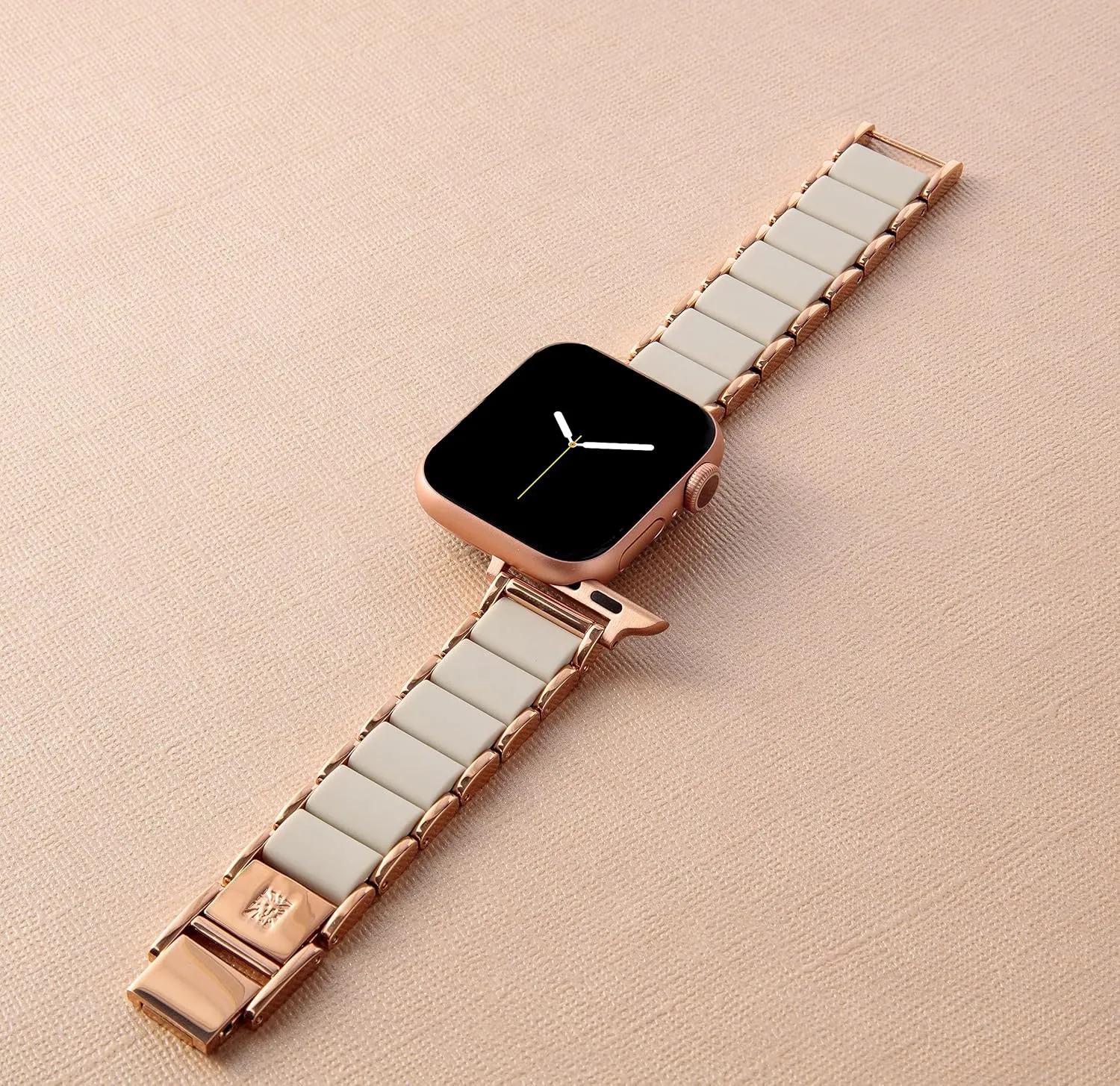 Anne Klein Rubberized Fashion Bracelet for Apple Watch, Secure, Adjustable, Apple Watch Replacement Band, Fits Most Wrists