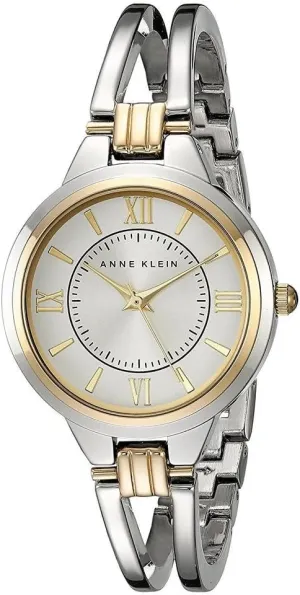 Anne Klein Women's AK/1441SVTT Two-Tone Open Bangle Watch