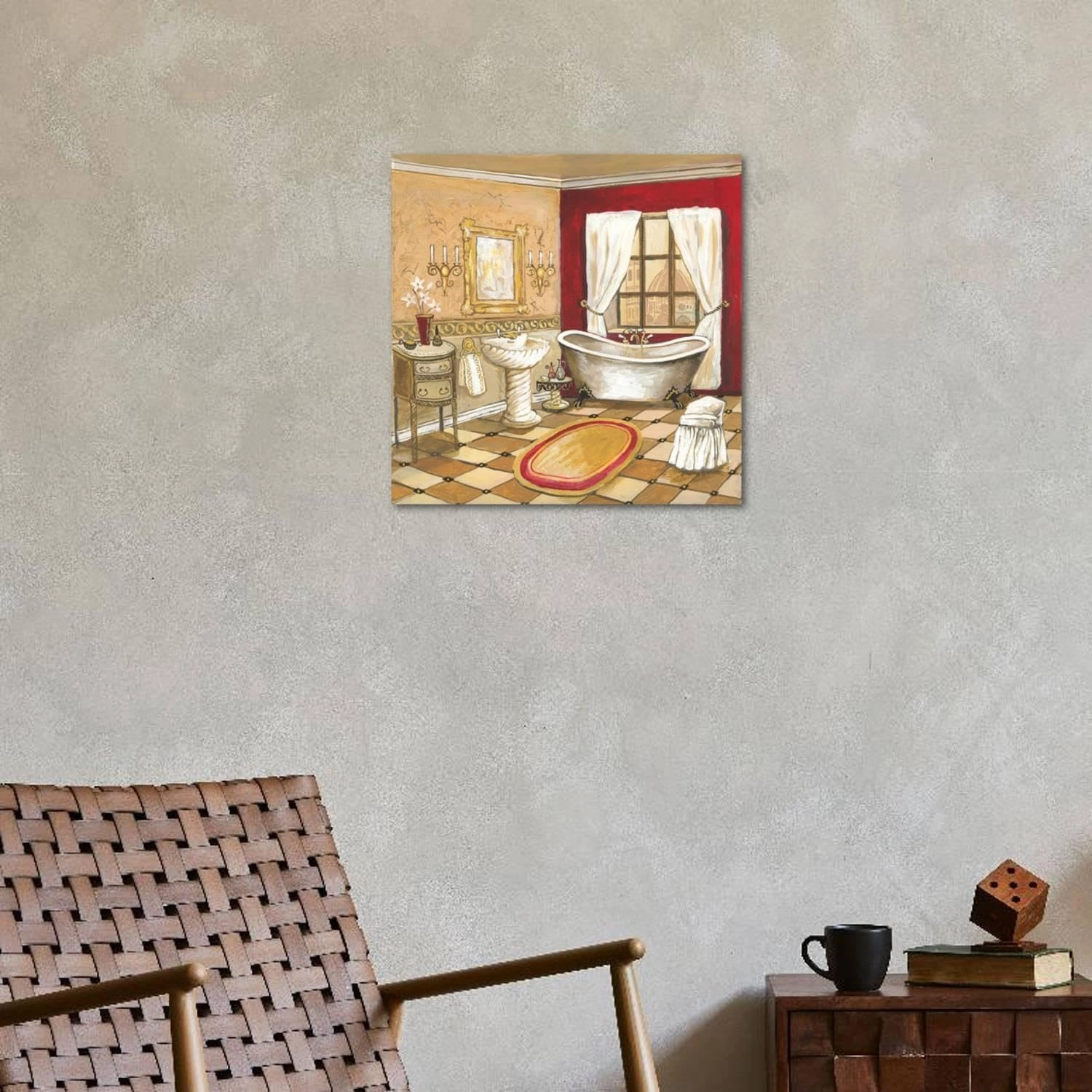 ART.COM Wall Art Print Florentine Bath - Red by Gregory Gorham, 24" x 24"