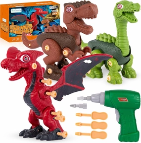 ArtCreativity Dinosaur Toys for Boys 3-7 - Kids Take Apart STEM Construction Toy with Electric Drills, Assorted Tools, and Dinosaur Parts