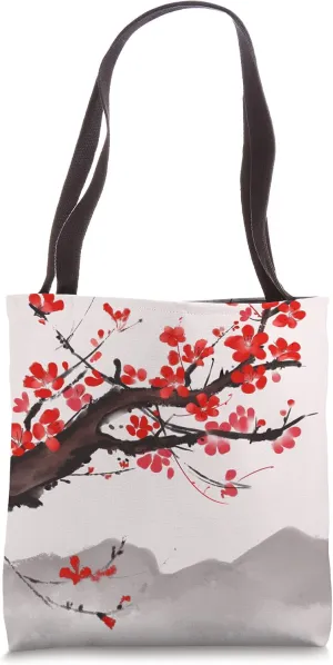 Asian Cherry Blossoms - Floral Accents - Pale Pink Tote Bag