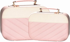 ATkits Cosmetics Bags, 2PCS Portable Cute Travel Makeup Bag, Travel Accessories Bag, Makeup Brush Organizer for Women and girls (2PCS-Pink)
