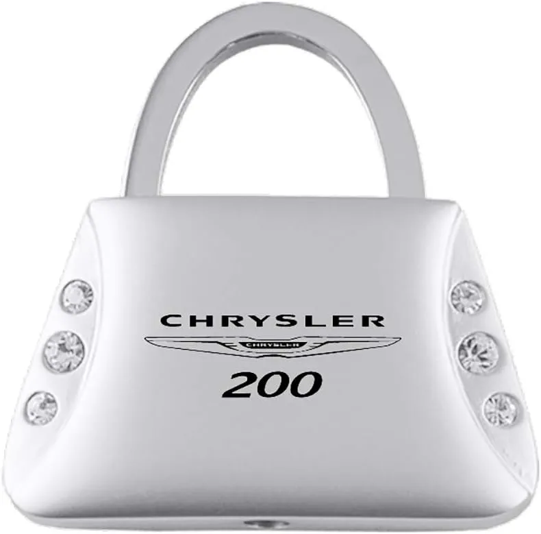 Au-Tomotive Gold, INC. Chrysler 200 Clear Crystals Purse Shape Auto Key Chain