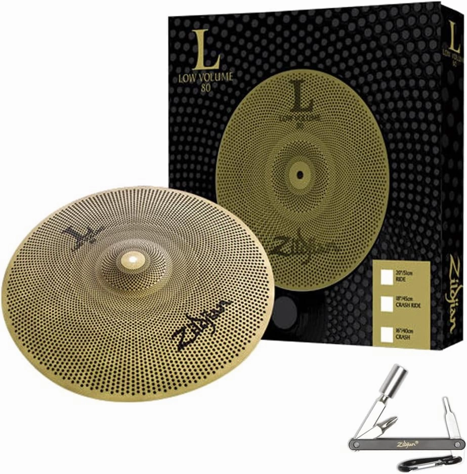 Avedis Zildjian Zildjian LV8018CR-S Low Volume L80 Practice 18inch Crash or Ride Cymbal - With ZKEY