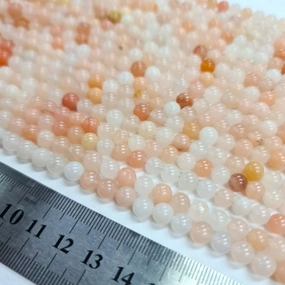 Aventurine Peach 6mm Polished Round Natural Gemstone Bead Strand