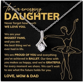 Ballerina Daughter Necklace Message Card Box Alluring Standard - From Mom Dad Ballet Sport Choreographer