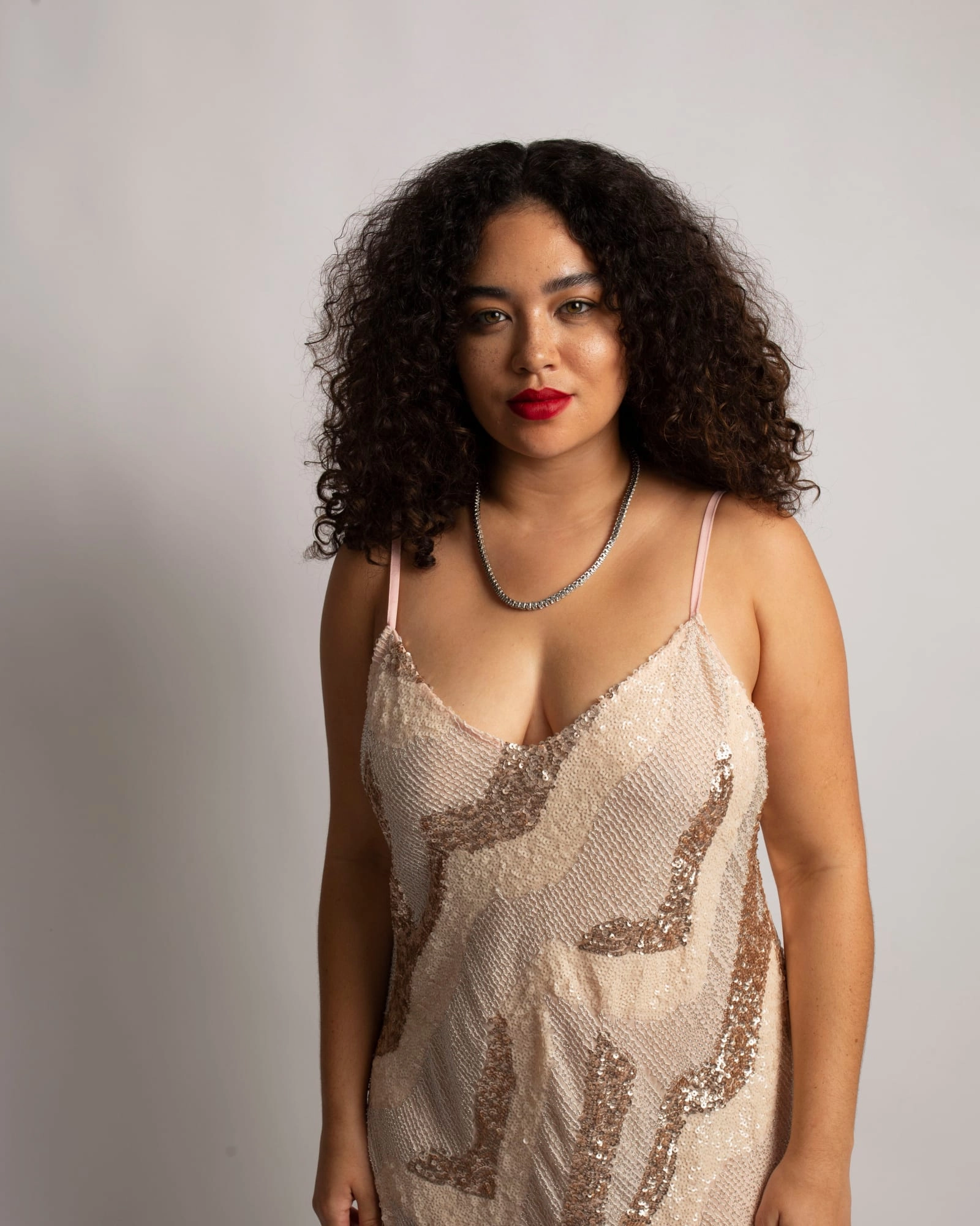 Beaded Cabaret Slip Dress - Champagne | Champagne