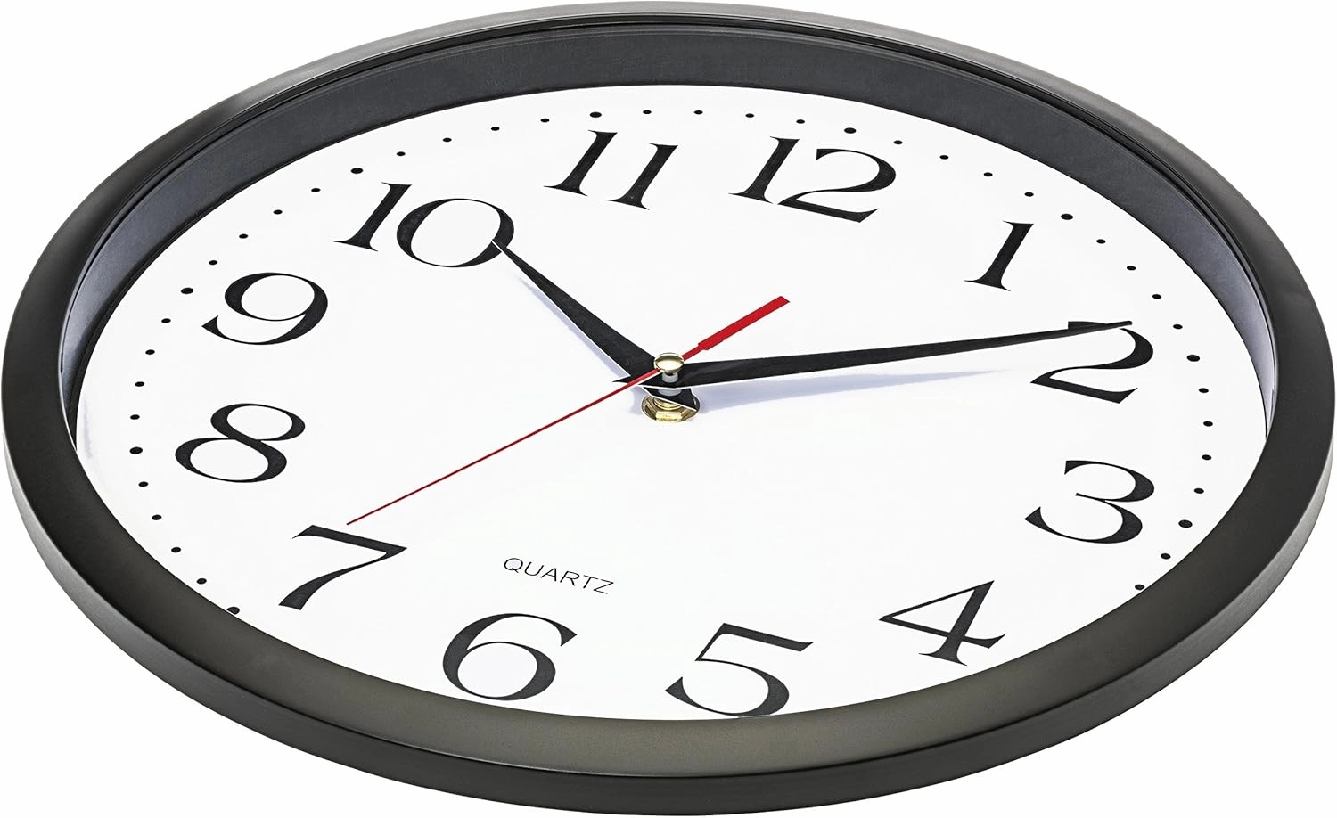 Bernhard Products Black Wall Clocks 2 Pack Silent Non Ticking - 12 Inch Quality Quartz Battery Operated Round Easy to Read Home/Office/Classroom/Business/Kitchen/School Clock