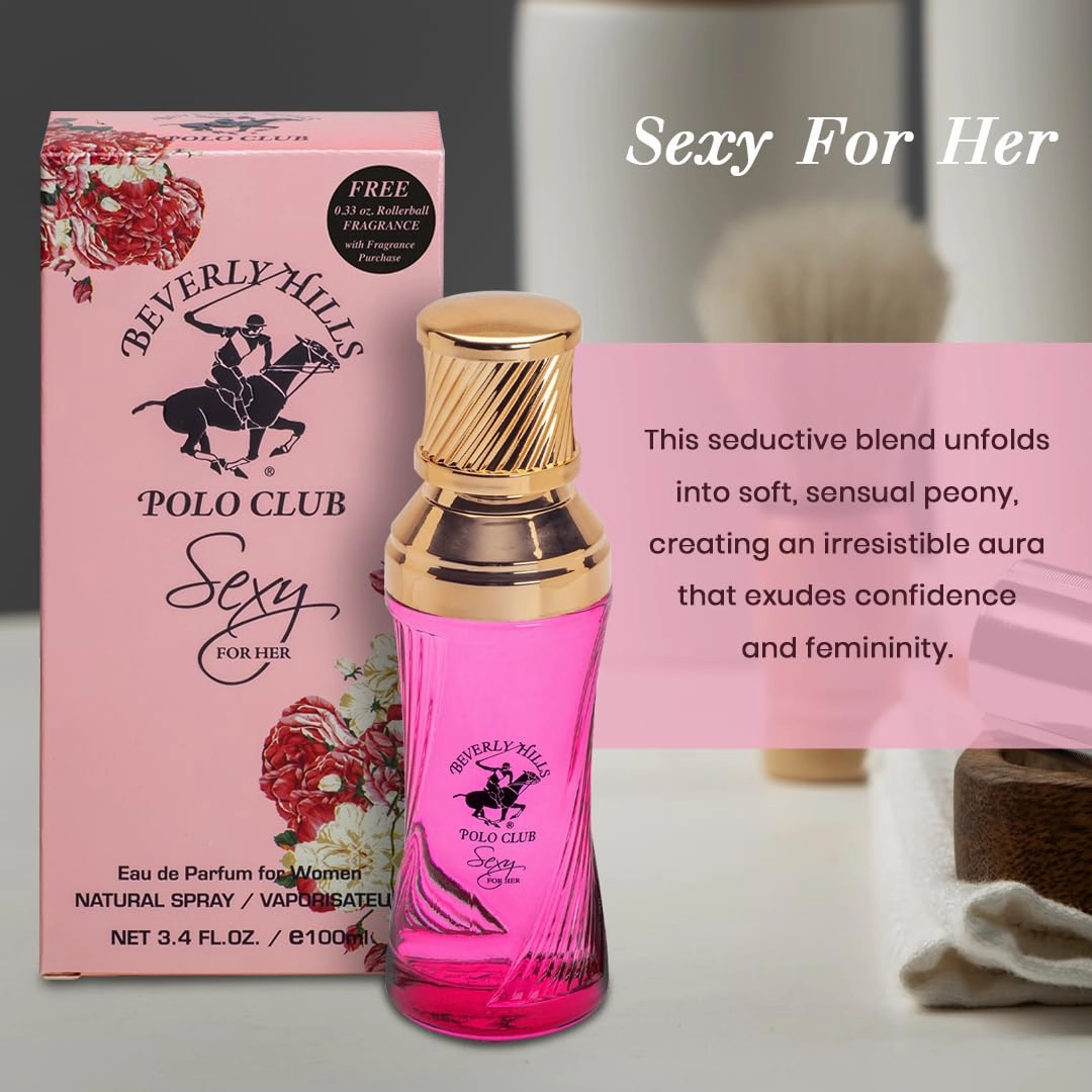 Beverly Hills Polo Club SEXY FOR HER - Perfume for Women with Notes of Citrus, Jasmine and Rose - Fresh & Floral Fragrance Scent - Eau De Parfum Spray 3.40fl.oz / 100ml (Packaging May Vary)