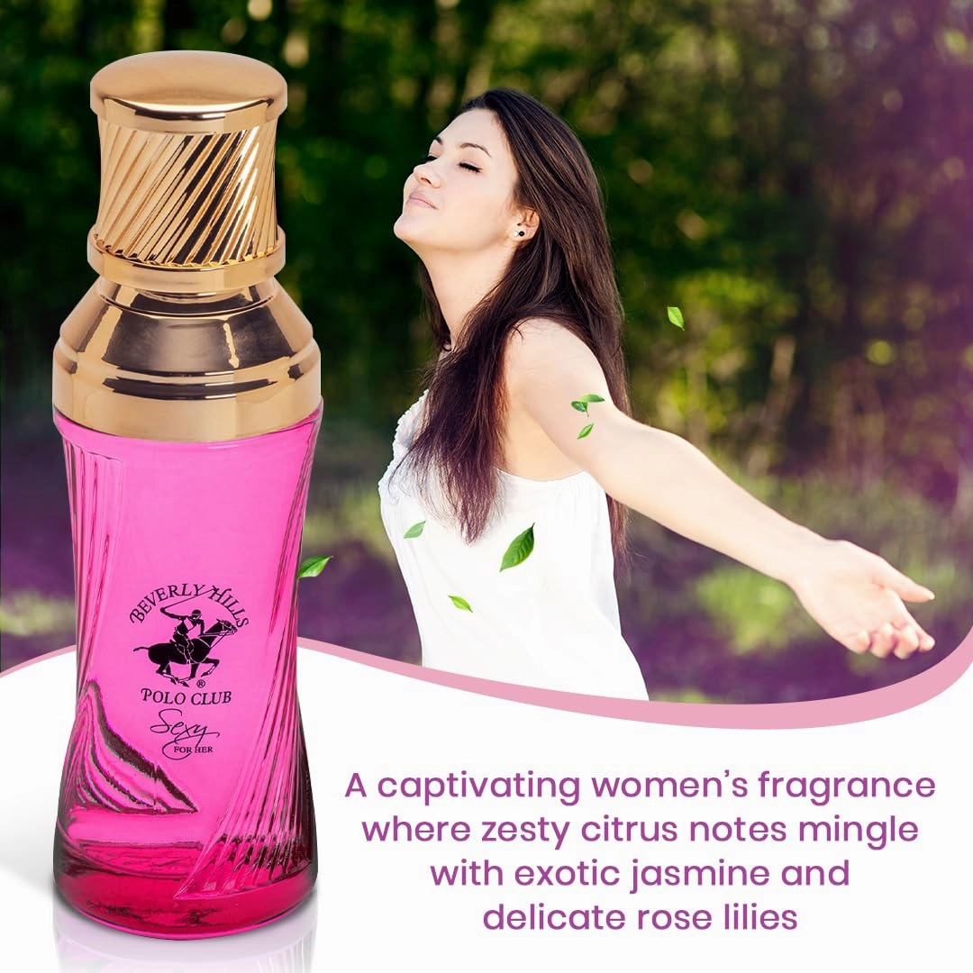 Beverly Hills Polo Club SEXY FOR HER - Perfume for Women with Notes of Citrus, Jasmine and Rose - Fresh & Floral Fragrance Scent - Eau De Parfum Spray 3.40fl.oz / 100ml (Packaging May Vary)