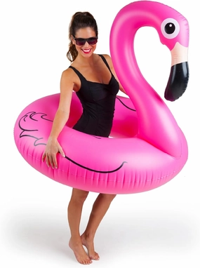 BigMouth Giant Animal Pool Float, Inflatable Floatie Tube, Blow Up Swim Ring, Outdoor Summer Pool Party Water Toy - Pink Flamingo