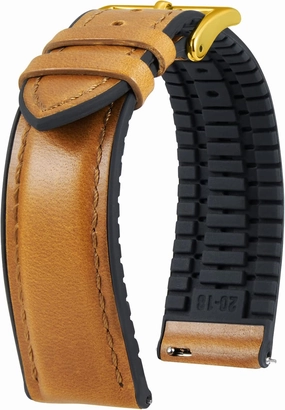 BINLUN Leather Watch Band 14mm 16mm 18mm 19mm 20mm 21mm 22mm Quick Release Premium Oil Wax Leather and Breathable Silicone Hybrid Watch Bands Replacement Strap for Men Women