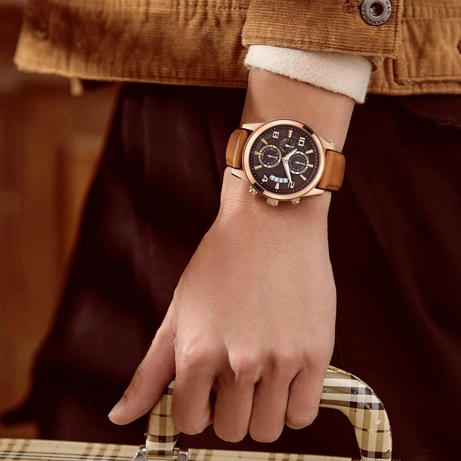 BINLUN Leather Watch Band 14mm 16mm 18mm 19mm 20mm 21mm 22mm Quick Release Premium Oil Wax Leather and Breathable Silicone Hybrid Watch Bands Replacement Strap for Men Women