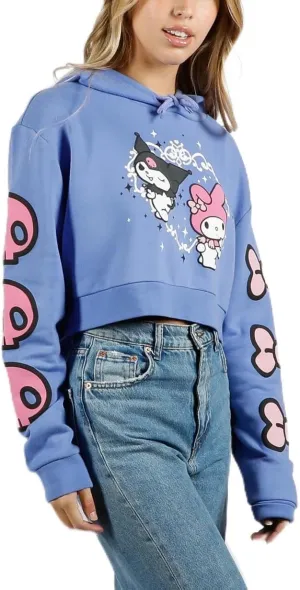 Bioworld Keroppi Character Circle Long Sleeve Green & Cream Hoodie