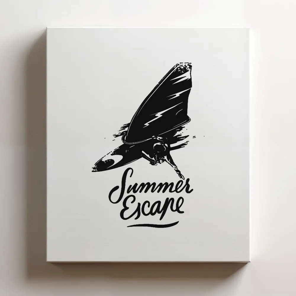 (Black, 11x14x1.25 In) Gallery Wrapped Canvas Wall Art Print of Summer escape - 100% Cotton, Ready to Hang, High-Definition Giclée Printing, Fade-Resistant, Modern Home & Office | BICUNCAg262520BL