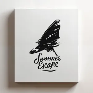 (Black, 11x14x1.25 In) Gallery Wrapped Canvas Wall Art Print of Summer escape - 100% Cotton, Ready to Hang, High-Definition Giclée Printing, Fade-Resistant, Modern Home & Office | BICUNCAg262520BL