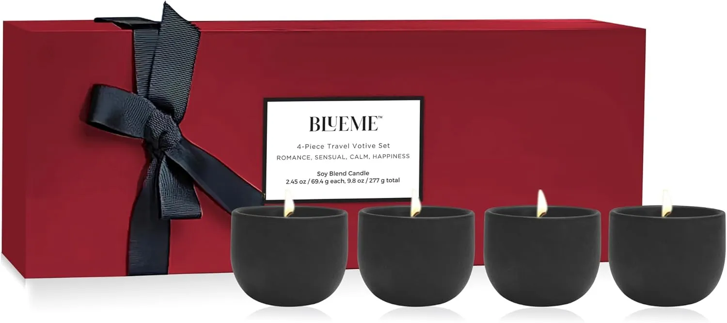 Black Ceramic Collection: 4-Piece Travel Votives | Red Box