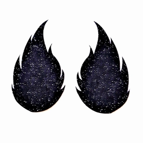 Black Glitter Flame Nipple Pasties