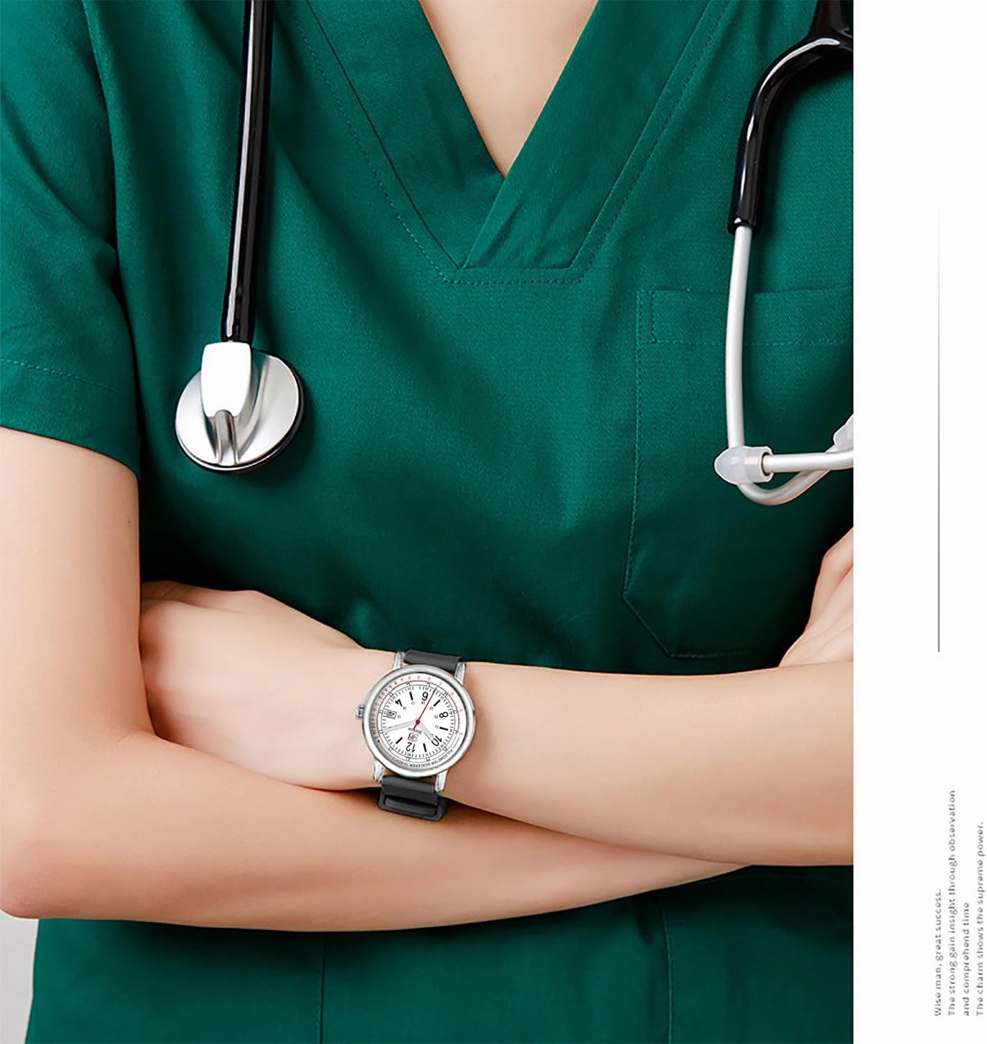 Blekon Original Nurse Watch - Medical Scrub Colors, Detailed Dial w/Pulsometer - Easy Read Dial w/Date Indicator, Second Hand, Water Resistant Watch