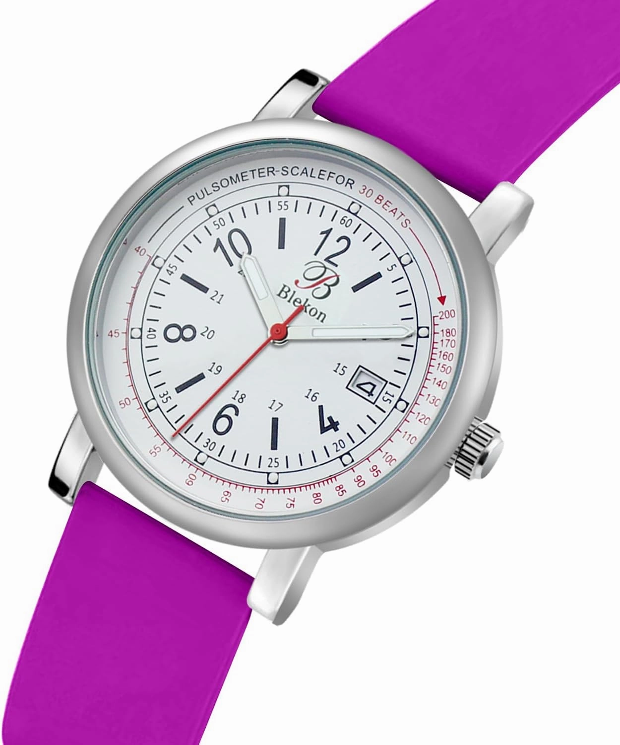 Blekon Original Nurse Watch - Medical Scrub Colors, Detailed Dial w/Pulsometer - Easy Read Dial w/Date Indicator, Second Hand, Water Resistant Watch