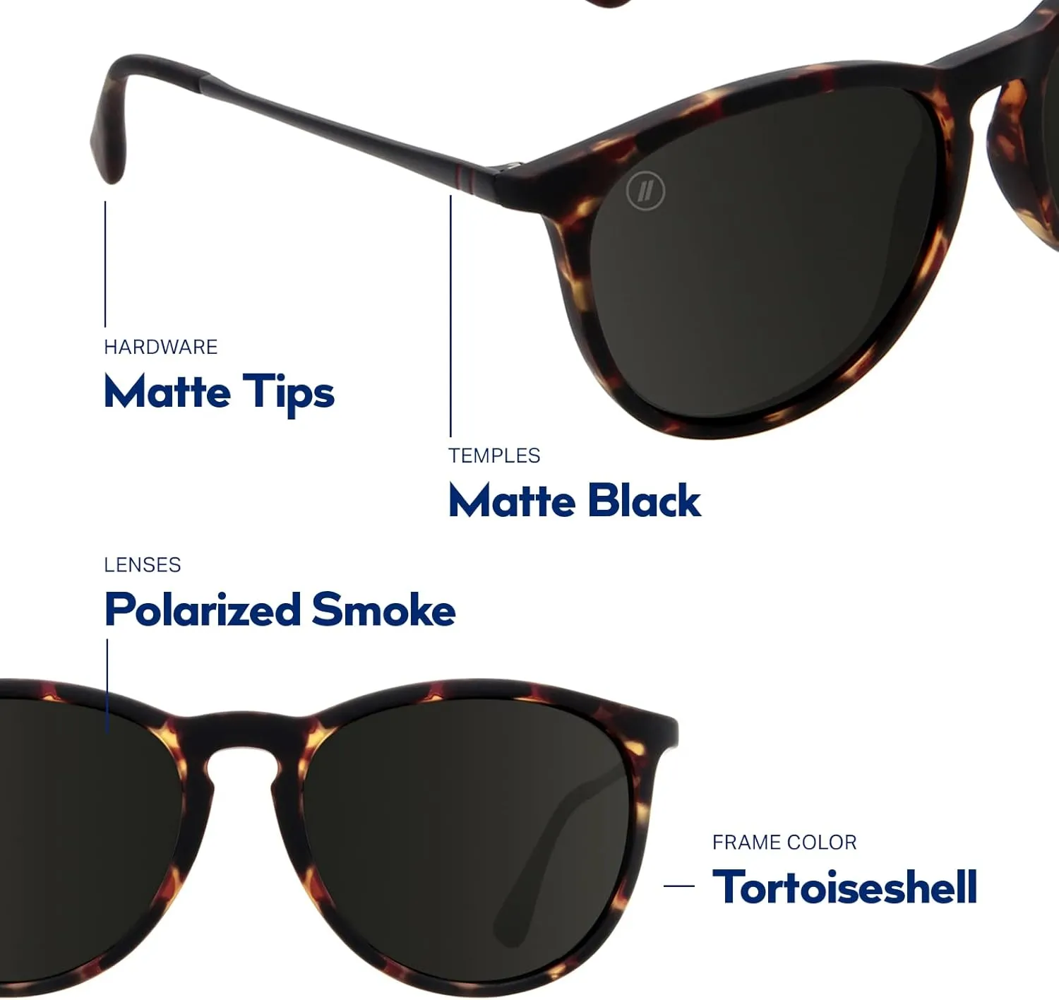 Blenders Eyewear North Park – Polarized Sunglasses – Classic Shape, Mixed Metal Frame – 100% UV Protection – For Men & Women