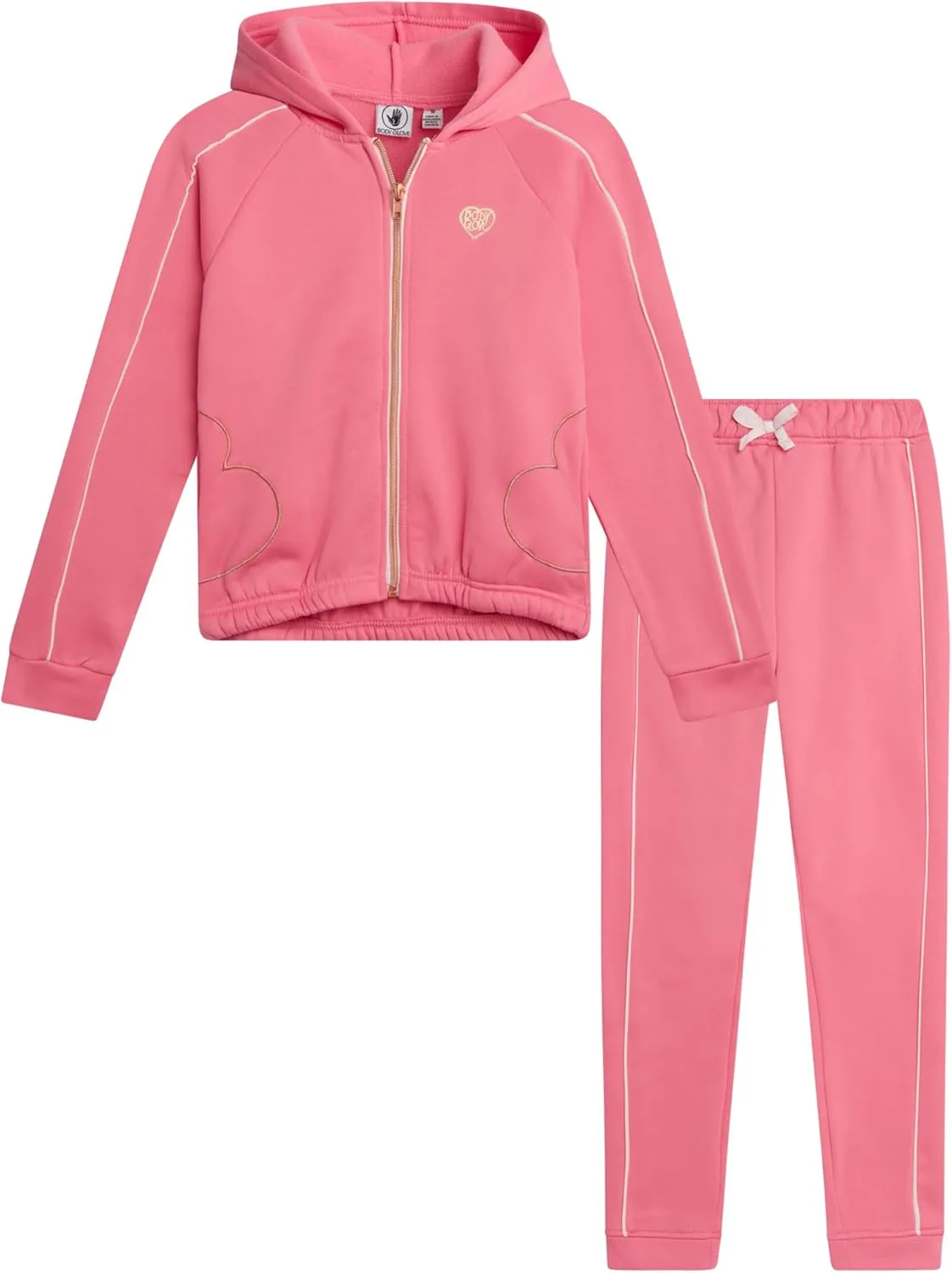 Body Glove Girls' Jogger Set - 2 Piece Fleece Sweatshirt and Sweatpants Sweatsuit (7-12)