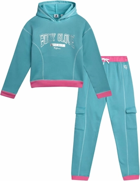Body Glove Girls' Fleece Jog Set - 2 Piece Cozy Fleece Pullover Hoodie and Jogger Sweatpants (Size: 7-12)