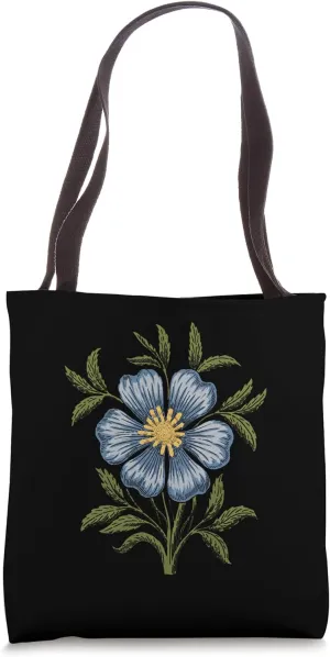 Bold Red Floral Folk Art Design Tote Bag