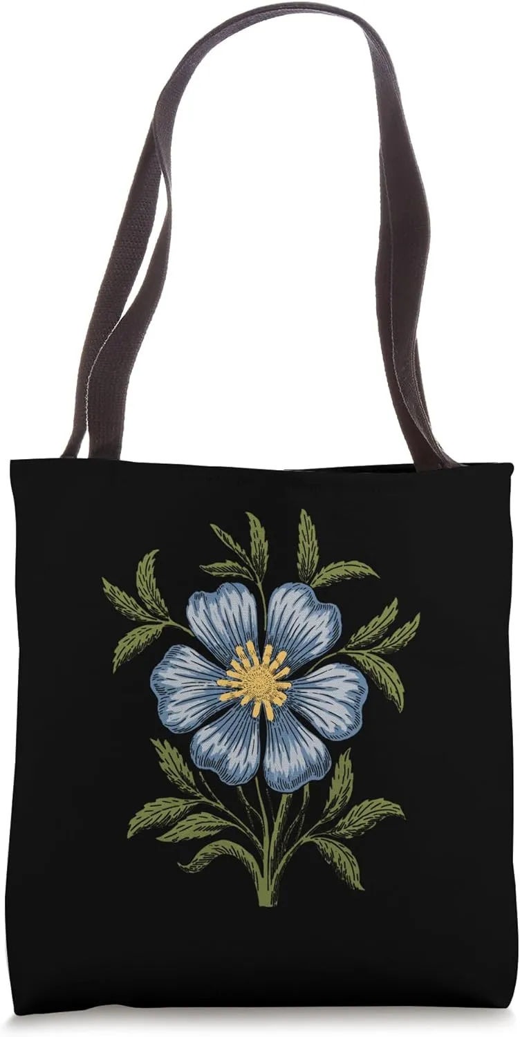 Bold Red Floral Folk Art Design Tote Bag