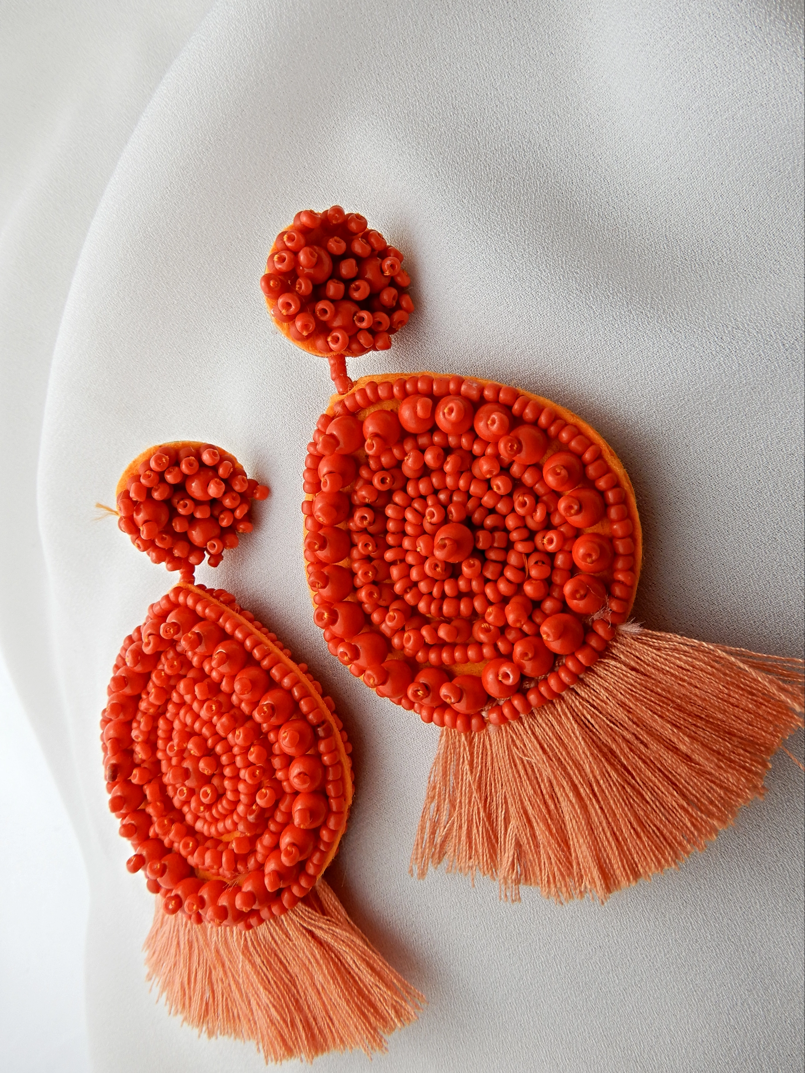 Bold Bead & tasseled Earring