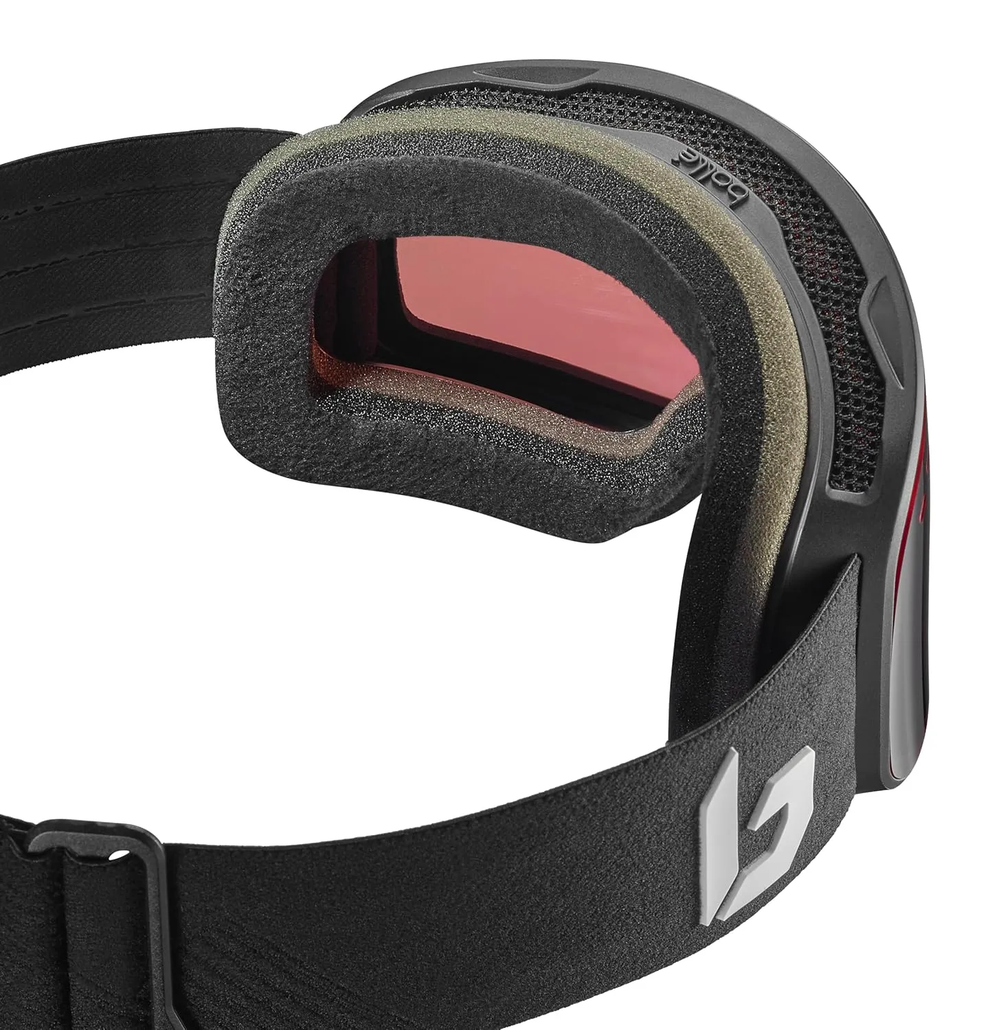 bollé Nevada Small Goggles, Black Corp Matte/Vermillon Red, Small