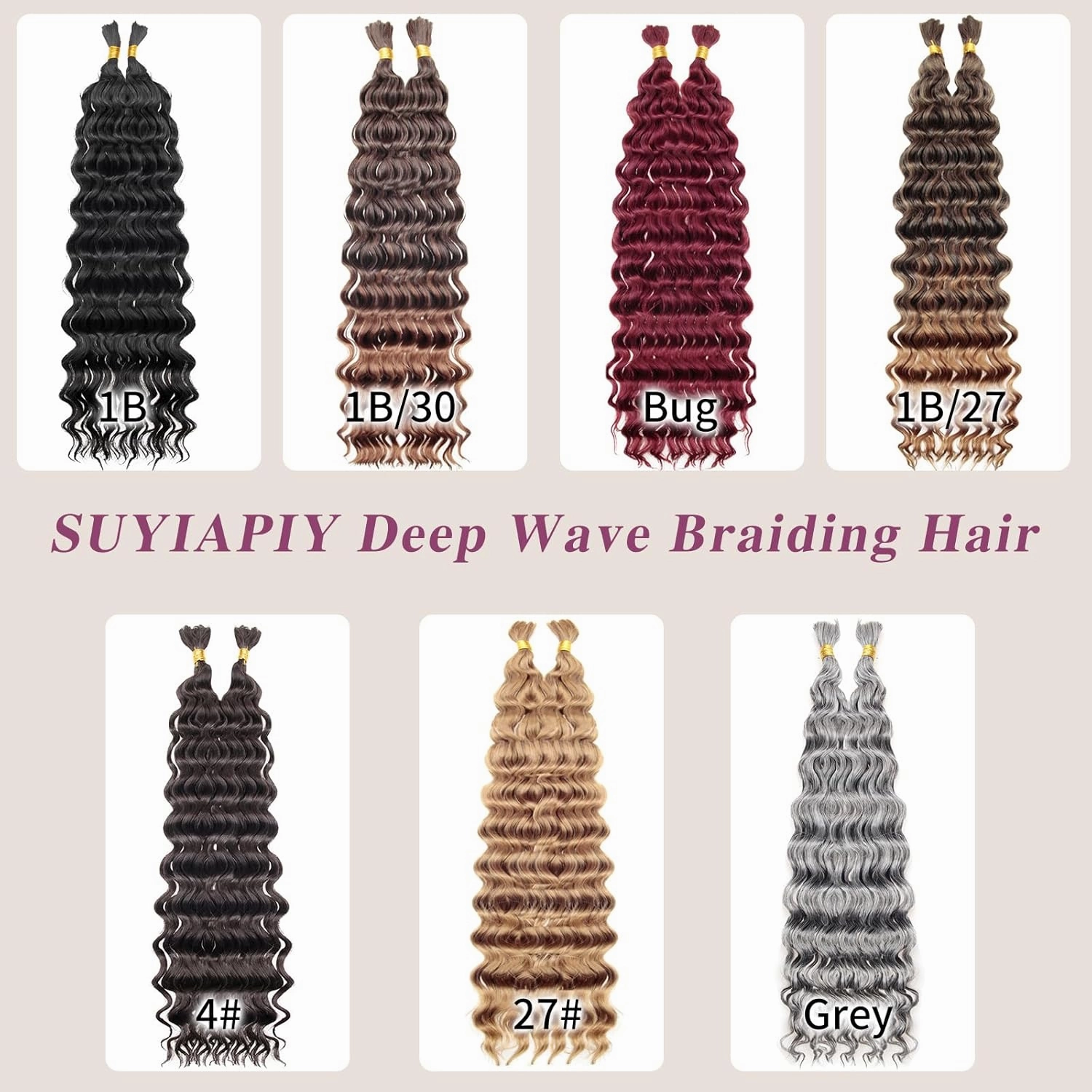Braiding Hair for Boho Braids 8 Packs Chocolate Brown Deep Wave Crochet Hair for Women Bohemian Wet and Wavy Bulk Hair Extensions Synthetic Micro Braiding Hair(#4,22 Inch)