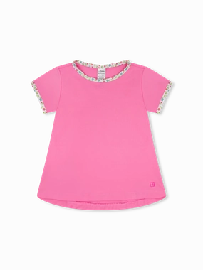 Bridget Basic Tee - Flamingo Pink, Petal Pop Floral