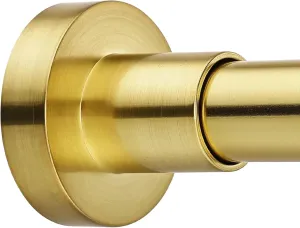 BRIOFOX Shower Curtain Rod Adjustable 18-50 Inch, Spring Tension Shower Rod No Drilling Non Slip, Brushed Gold